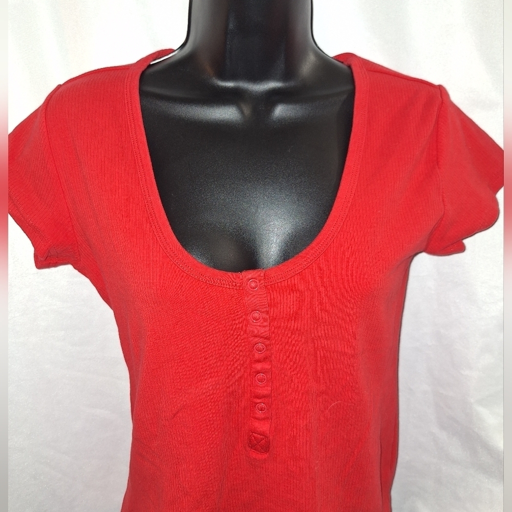 Adore Me Red Fitted Cap Sleeve T-Shirt